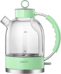 ASCOT Electric Kettle, Glass Electric Tea Kettle Gifts for Men/Women/Family 1.5L 1500W Borosilicate Glass Tea Heater, with Auto Shut-Off and Boil-Dry Protection (Green) by ASCOT