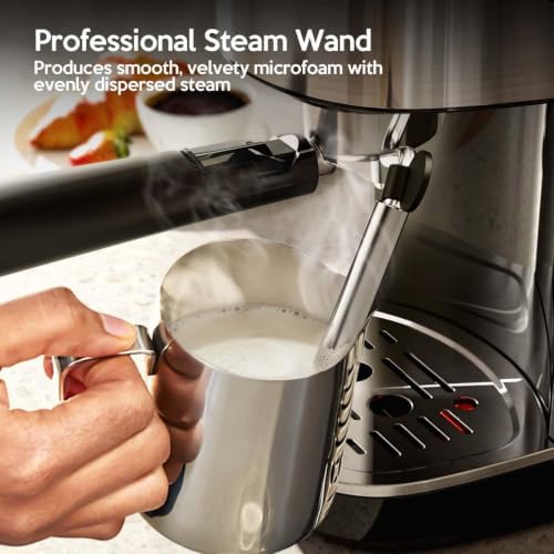 Kismile 20 Bar Stainless Steel Espresso Machine with Steam Milk Frother - Image 3