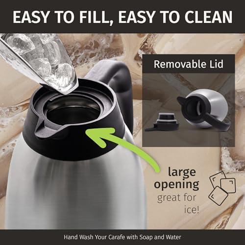 Cresimo Thermal Coffee Carafe 68oz / 2L - 12 Hours Hot Beverage Dispenser - Image 6
