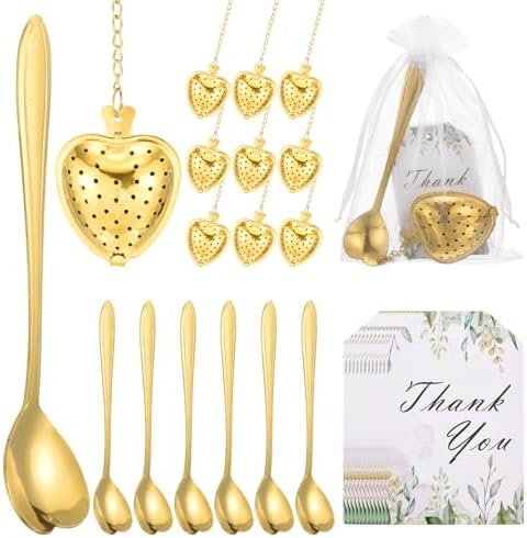 uxcell 25 Set Bridal Shower Tea Party Favor for Heart-shaped, Gold by uxcell