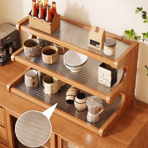 3-Tier Wooden Mug Holder Countertop, Coffee Cup Holder Mug Display Coffee Mug Organizer Mug Rack for Coffee Station Organizer Mug Shelf for Cabinet for Kitchen, Home,Acrylic,Long - Image 7