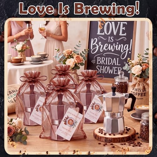 Love Is Brewing Bridal Shower Party Favors Aluminum Moka Pot - Image 2