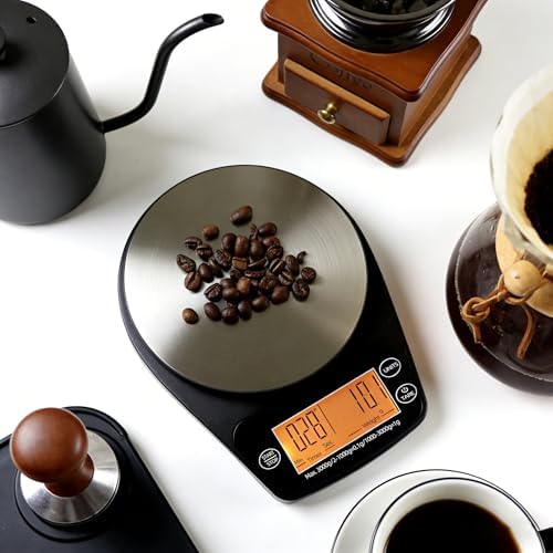 3KG Household Digital Stainless Steel Kitchen Scale, Smart Pour-Over Timer Coffee, Baking - Image 4