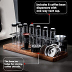Single Dose Coffee Bean Cellars 8 Pcs, Coffee Bean Container, with Walnut Wood Base, Funnel, One-Way Exhaust Valve, 22-23g Capacity, for Coffee Bean Cellars - Image 4