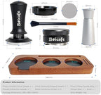 8 PCS Espresso Accessories Kit, 51mm Spring Loaded Espresso Tamper Kit with Wood Espresso Tamping Station, WDT, Stainless Steel Distributor, Dosing Funnel, 2 Puck Screen, Brush (51mm) - Image 3