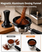 51mm Espresso Accessories Kit with Spring Loaded Tamper, WDT Tool, Magnetic Dosing Funnel, Puck Screen & Silicone Mat - 5 in 1 Barista Set for 51mm Handdle - Image 2