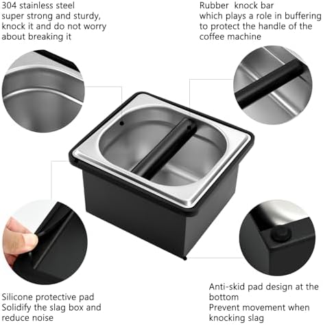 Espresso Knock Box Stainless Steel Coffee Puck Container Knockbox - Image 3