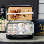 Chinese Tea set Traditional, Chinese Gongfu Tea Set for Adults, Kung Fu Tea Set with 6 Cups, Porcelain Teaset (JYMT Gaiwan6) - Image 5
