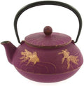 Iwachu Japanese Iron Teapot Tetsubin Gold and Purple Goldfish by Iwachu