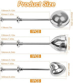 3Pcs Ball Tea Strainer with Long Handle for Loose Leaf Tea and Mulling Spices Stainless Steel Tea Infuser Tea Filter - Image 2