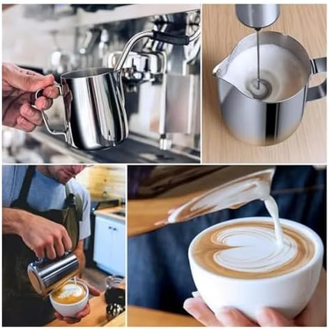 350ml/600ml (12oz/20oz) Stainless Steel Milk Frothing Pitcher Steaming Pitchers Coffee Latte Art Jug Cup with Pen(600ml (20 oz)) - Image 4