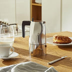 Alessi MT18/6 "Ossidiana" Stove Top Espresso 6 Cup Coffee Maker in Aluminium Casting Handle And Knob in Thermoplastic Resin, Black - Image 5
