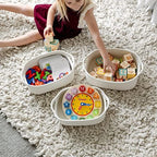 NaturalCozy 5-Piece Rectangle Storage Basket Set- Natural Cotton Rope Woven for Organizing! Small Basket for Montessori, Baby Nursery, Dog Toy Baskets, Cat Toy Box, Bathroom Organization Bin - Image 4