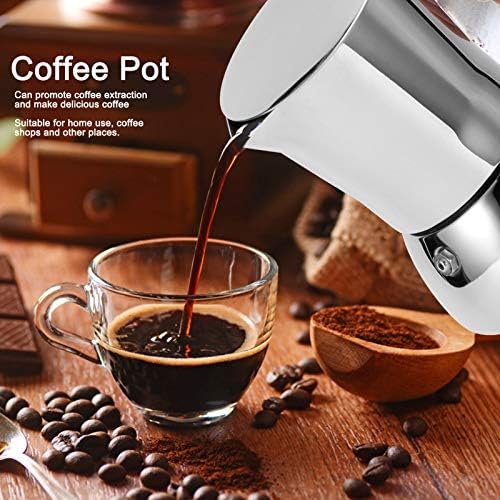 Coffee Maker Stainless Steel Moka Pot Stovetop Coffee Maker Extractor Kettle Stainless Moka Pot Instant Coffee for Home Coffee Shop Office - Image 3