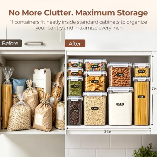 ComSaf Airtight Food Storage Containers with Lids 7size 11Pack, Stackable - Image 3