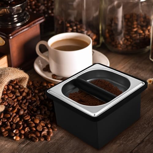 POPETPOP Stainless Steel Coffee Knock Box Bucket with Noise Reduction Base - Image 5