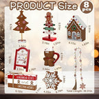 Gingerbread Christmas Decorations 8 PCS Tiered Tray Decor Set - Image 4