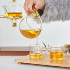 YUDIZWS Semi Automatic Tea Set,Magnetic Teapot,Semi Automatic Drip Rotating Glass Teapot Set,Glass Teapot Lazy Chinese Glass Tea Set with Glass Teapot and Infuser,A - Image 5