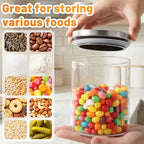 Round Glass Jars with Lids, 4 Pack 25 oz Glass Containers with Stainless Steel Lids, 750ml Clear Airtight Kitchen Pantry Storage Canisters for Sugar, Coffee, Tea, Candy, Cereal, Oat, Flour - Image 5