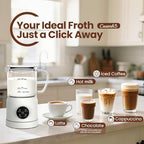 4-in-1 Electric Milk Frother and Steamer for Whole Milk, LED Touch Screen - Image 2