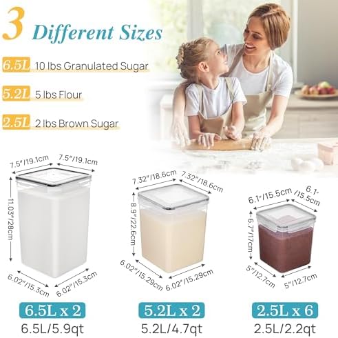 Vtopmart 10 PCS Flour and Sugar Storage Container Sets for Advanced Baker - Image 6