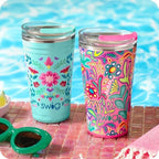 Swig Life 24oz Insulated Party Cup with EZ Slider Lid, Flora Rosa - Image 3