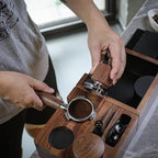 54mm Espresso Accessories Set for Breville – Echo Tamper, Bottomless Portafilter, Coffee Distributor, Knock Box & Walnut Tamping Station | Barista Express, Pro, Touch, Bambino Plus by KNODOS