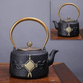 LJYT Teapot Teapots Cast Iron Handmade Teapot Loose Leaf Teapot Filter Heat Tea Kettle Single Home kettle Uncoated vintage cast iron kettle (Color : Chinese knot) by Unknown
