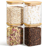 ComSaf Glass Storage Containers with Lids 1.2 Qt, Set of 4 Food Storage Jar by ComSaf