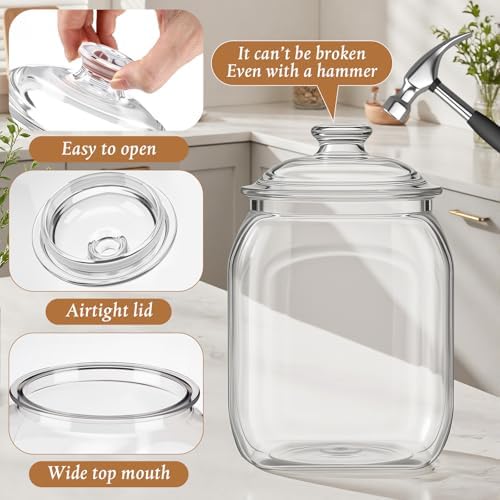 Suclain 2 Pack Acrylic Cookie Candy Jar with Lid, 1 Gallon - Image 3
