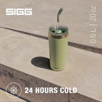 SIGG - Insulated Mug - Travel Mug Helia - With Durable Glass Straw & Cleaning Brush - Leakproof - BPA Free - 18/8 Stainless Steel - 15oz/20oz - Image 2