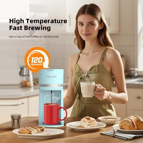 Small Single Serve Coffee Maker for K Cup and Grounds with One Button - Image 2