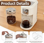 3 Pcs 37oz Coffee Bean Storage Container with Airtight Lid One Way Valve Date Tracker Storage Container with Scoop Glass Airtight Coffee Canister for Flour Cereal Cookies Sugar Tea - Image 4