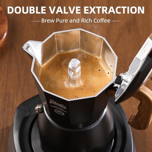 Stovetop Espresso Maker - Italian Coffee Maker for Gas & Electric Stove,Small Moka Pot for Italian and Cuban Café Brewing,2 Espresso Cups, Portable - Image 3