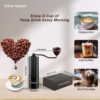 Manual Coffee Bean Grinder with Adjustable Coarseness, CNC Stainless Steel Conical Burr 6 Core, Portable Hand Coffee Bean Mill For Home Use and Camping Travel Black - Image 6