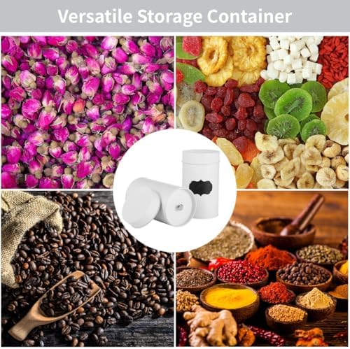 10 PCS Tea Tin Canisters, Round White Metal Tea Tin Cans with Double Tight-Seal Lids, Airtight Tea Storage Container, Waterproof Labels and Marker, for Coffee Beans, Spices, Candies - Image 3