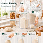 POP Airtight Flour-Rice Food-Storage Container - 4L/4.2Qt Jar with Lid(2Pc) and 3.3Oz Scoop(2Pc) | BPA-Free | Perfect for Storing Grains, pasta, Snacks | Stackable and Durable - Image 6