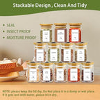 SLifeJars-Spice Jars with Label, 4 oz 24 pcs Spice Containers Glass Jars with Bamboo Lids, Seasoning Containers Bottles, Airtight Empty Glass Jars for Spice Rack,Drawer,Cabinet,Pantry - Image 5