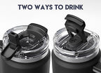 Meoky 32 oz Tumbler with Handle, Insulated Tumbler with Lid and Straw, Stainless Steel Travel Mug, Keeps Cold for 24 Hours, 100% Leak Proof, Fits in Car Cup Holder (Night) - Image 6