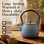 33.8oz Cast Iron Teapot for Stovetop, Tea Kettle with Infuser - Image 2