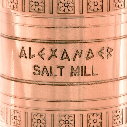Alexander Home Original Greek Salt Mill, 8-Inch Copper – European Manual Salt Grinder Refillable - Image 5