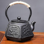 Tea Kettle,Cast Iron Teapot in Japanese Style,Tetsubin Tea Kettle with Stainless Steel Infuser,Die Casting Pattern Stove Safe Kettles,Traditional Iron Teapots,1.2L(Color:O) (Size : J) by Unknown