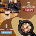 316Stainless Steel Coffee Carafe 84oz - 12 Hours Hot & 24 Hours Cold Black - Image 5
