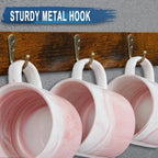 Huxitocan Wall Mount Coffee Mug Holder - Rustic Wood and Iron, Holds Up to 24 Mugs (3Pack) for Kitchen, Home, Coffee Bar - Image 2