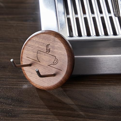 Walnut Espresso Accessories Set 58mm– Knock Box, 58mm Tamper Station, Single Dose Coffee Storage Tubes, Dosing Cup & RDT Spray 2pcs Wall-Mounted Portafilter Holder – Premium Barista Tools - Image 6