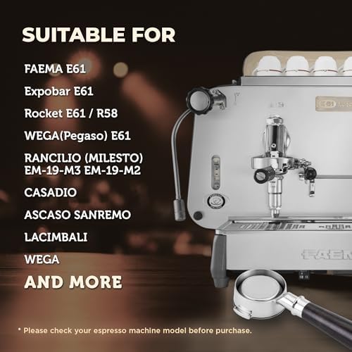 58mm Naked Bottomless Espresso Portafilter 2 Ears | Fits E61 of Faema/Rocket/Expobar and more | Stainless Steel Basket&Solid Wood Handle | Espresso Accessories (58mm Bottomless 2 Ear) - Image 4