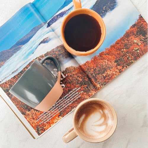 MORA Ceramic Artisan Matte Large Latte Mug Set of 4, 16oz - Microwavable, Porcelain Coffee Cups With Big Handle - Modern, Boho, Unique Style For Any Kitchen. Microwave Safe Stoneware - Safari Colors - Image 6