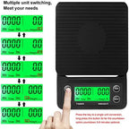 Drip Coffee Scale, Pour Over Coffee Scale with Timer Portable Electronic Digital Kitchen Scale Food Weighing (Black 5KG/0.1) - Image 7