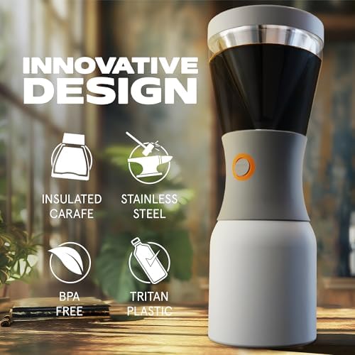 asobu Cold Brew Coffee Maker, Award-Winning 40oz Insulated Cold Brew Brewer with Portable Stainless Steel Carafe – No.1 Europe Coffee Fest Winner, Leakproof, BPA-Free, Keeps Cold 24H - Image 5