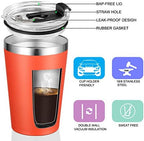 VEGOND 12oz Tumbler Stainless Steel Tumbler bulk Vacuum Insulated Double Wall Travel Tumbler with Lid and Straw Reusable Tumbler, Brick Red 6 Pack - Image 2